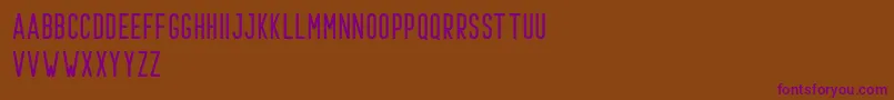 Prestage Regular Demo Font – Purple Fonts on Brown Background
