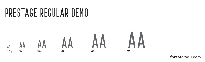 Размеры шрифта Prestage Regular Demo