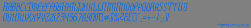 フォントPRESTI   – 灰色の背景に青い文字