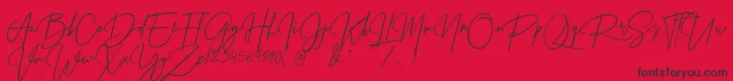 Prestige Signature Script   Demo Font – Black Fonts on Red Background