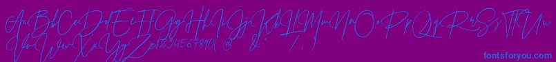 Prestige Signature Script   Demo Font – Blue Fonts on Purple Background
