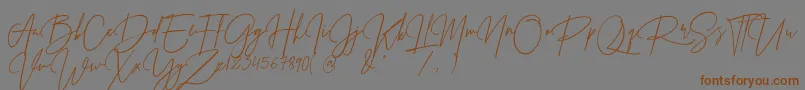 Prestige Signature Script   Demo Font – Brown Fonts on Gray Background