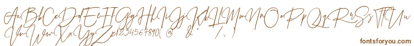 fuente Prestige Signature Script   Demo – Fuentes Marrones Sobre Fondo Blanco