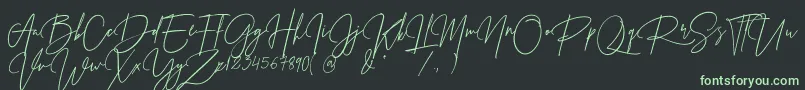 Prestige Signature Script   Demo-Schriftart – Grüne Schriften auf schwarzem Hintergrund