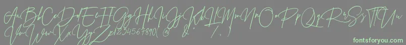 Prestige Signature Script   Demo Font – Green Fonts on Gray Background