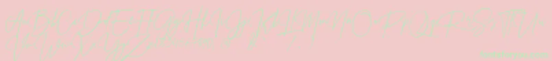 Prestige Signature Script   Demo-Schriftart – Grüne Schriften auf rosa Hintergrund