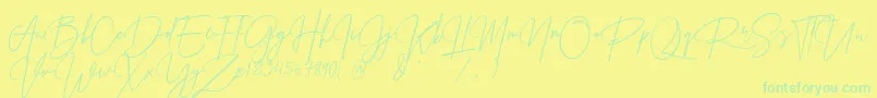 Prestige Signature Script   Demo Font – Green Fonts on Yellow Background
