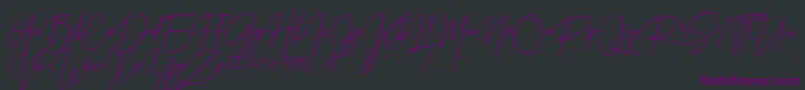 Prestige Signature Script   Demo Font – Purple Fonts on Black Background