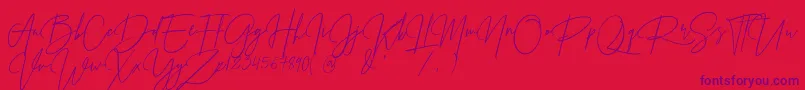 Prestige Signature Script   Demo Font – Purple Fonts on Red Background