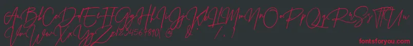 Prestige Signature Script   Demo Font – Red Fonts on Black Background