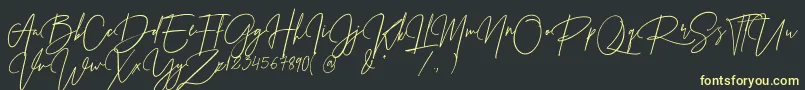 Prestige Signature Script   Demo Font – Yellow Fonts on Black Background