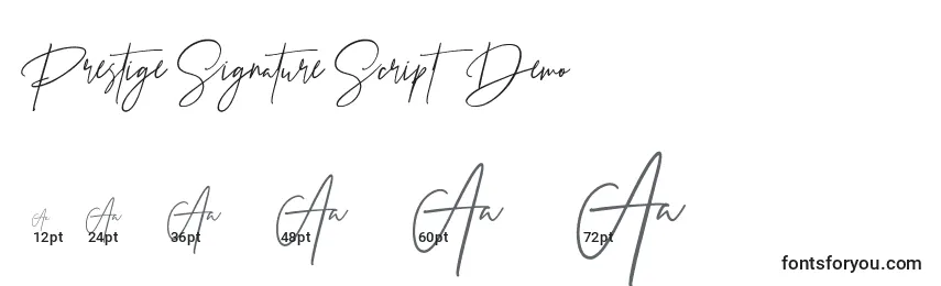 Prestige Signature Script   Demo Font Sizes