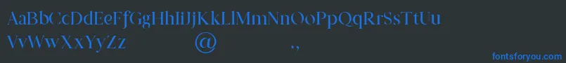 Czcionka Prestige Signature Serif   Demo – niebieskie czcionki na czarnym tle