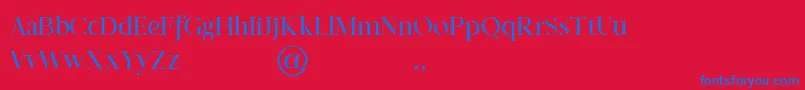 Czcionka Prestige Signature Serif   Demo – niebieskie czcionki na czerwonym tle