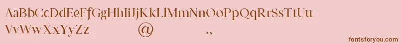 Prestige Signature Serif   Demo-Schriftart – Braune Schriften auf rosa Hintergrund