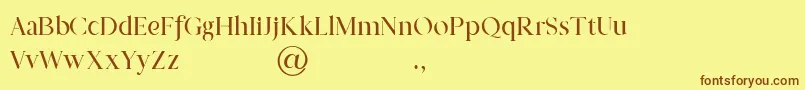 fuente Prestige Signature Serif   Demo – Fuentes Marrones Sobre Fondo Amarillo