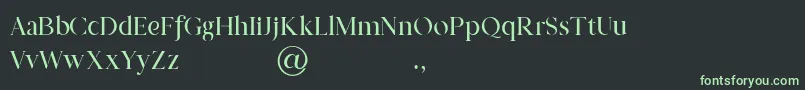 Fonte Prestige Signature Serif   Demo – fontes verdes em um fundo preto