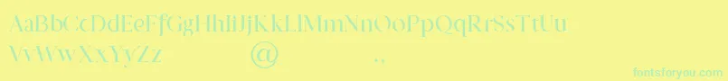 Saiba mais sobre a fonte Prestige Signature Serif Demo Fonte Prestige Signature Serif Demo – fontes verdes em um fundo amarelo