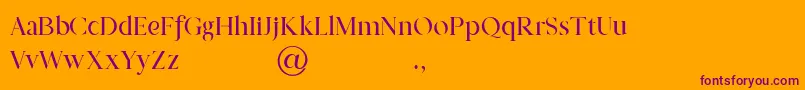 Prestige Signature Serif   Demo-Schriftart – Violette Schriften auf orangefarbenem Hintergrund