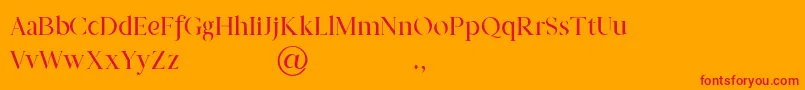 フォントPrestige Signature Serif   Demo – オレンジの背景に赤い文字