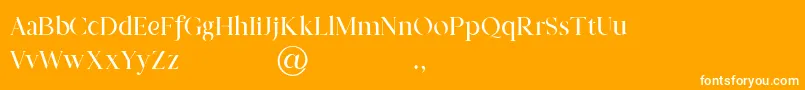 Prestige Signature Serif   Demo-Schriftart – Weiße Schriften auf orangefarbenem Hintergrund
