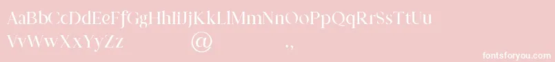 Prestige Signature Serif   Demo-Schriftart – Weiße Schriften auf rosa Hintergrund