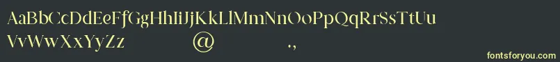 Fonte Prestige Signature Serif   Demo – fontes amarelas em um fundo preto