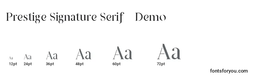 Tamanhos de fonte Prestige Signature Serif   Demo