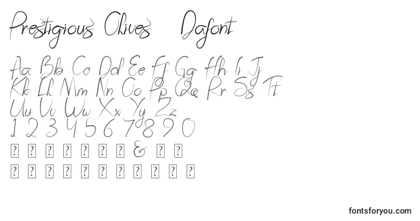 Schriftart Prestigious Olives   Dafont – Alphabet, Zahlen, spezielle Symbole