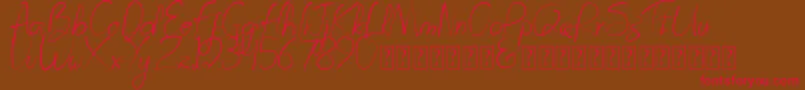 Prestigious Olives   Dafont-Schriftart – Rote Schriften auf braunem Hintergrund