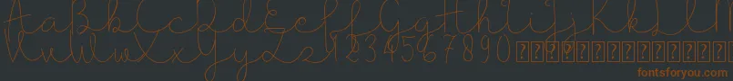Presty Light   DEMO Font – Brown Fonts on Black Background