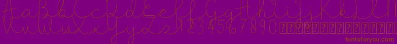 Presty Light   DEMO-Schriftart – Braune Schriften auf violettem Hintergrund