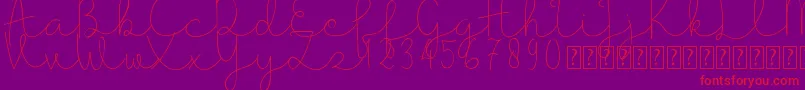 Presty Light   DEMO-Schriftart – Rote Schriften auf violettem Hintergrund