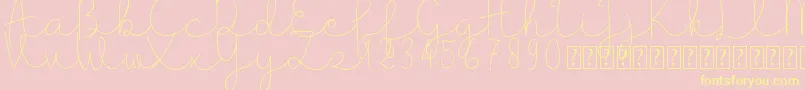 Presty Light   DEMO Font – Yellow Fonts on Pink Background