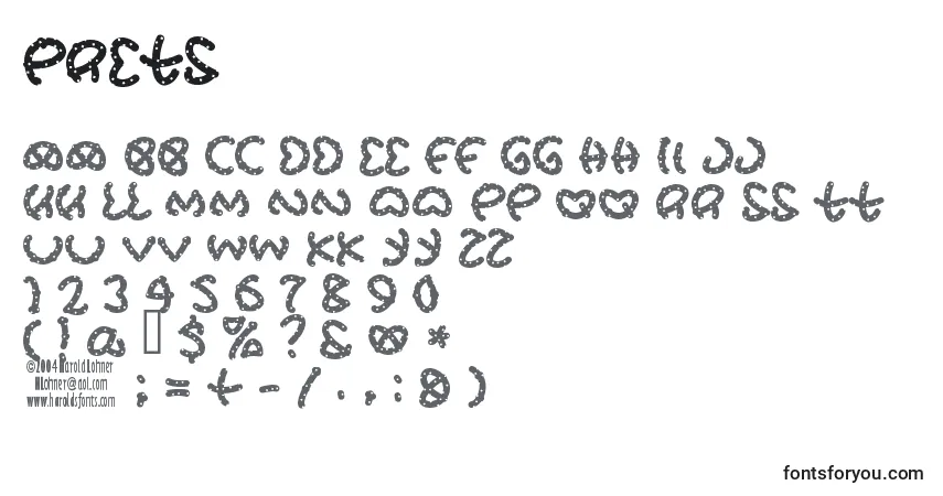 A fonte PRETS    (137318) – alfabeto, números, caracteres especiais