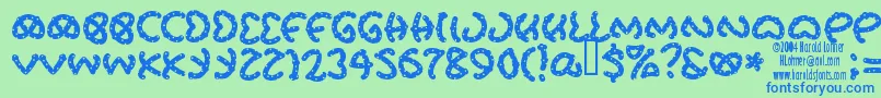 PRETS    Font – Blue Fonts on Green Background