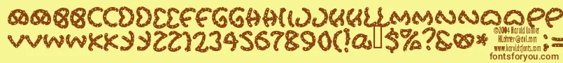 PRETS    Font – Brown Fonts on Yellow Background