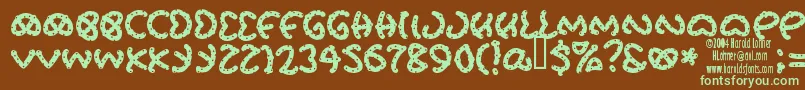 PRETS    Font – Green Fonts on Brown Background