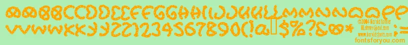 PRETS    Font – Orange Fonts on Green Background