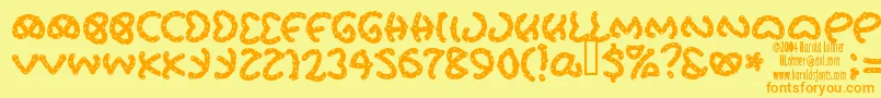 PRETS    Font – Orange Fonts on Yellow Background