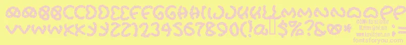 PRETS    Font – Pink Fonts on Yellow Background