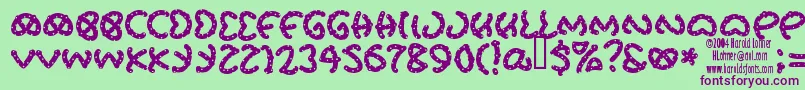 PRETS    Font – Purple Fonts on Green Background