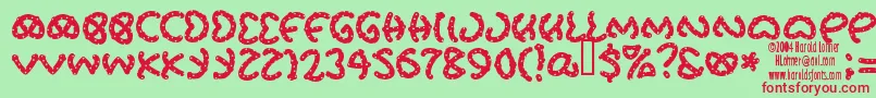 PRETS    Font – Red Fonts on Green Background