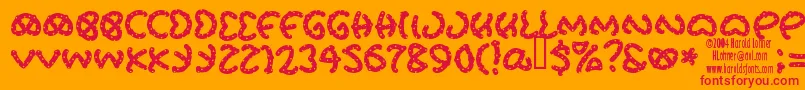 PRETS    Font – Red Fonts on Orange Background