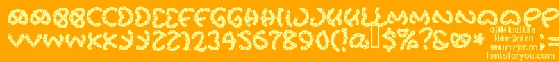 PRETS    Font – Yellow Fonts on Orange Background