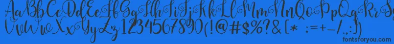 Шрифт Pretty Queen – чёрные шрифты на синем фоне