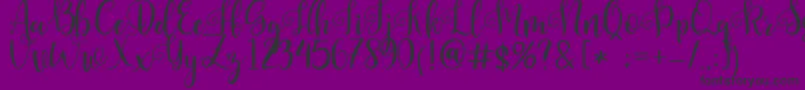 フォントPretty Queen – 紫の背景に黒い文字
