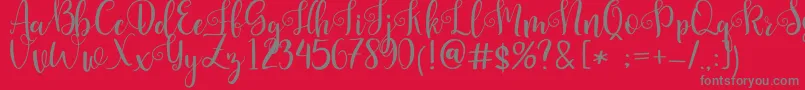 Pretty Queen Font – Gray Fonts on Red Background
