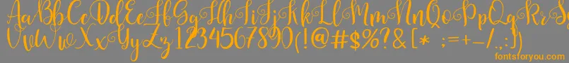 Pretty Queen Font – Orange Fonts on Gray Background