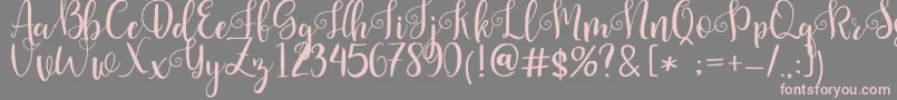Pretty Queen-Schriftart – Rosa Schriften auf grauem Hintergrund
